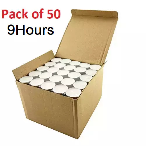 50x tea lights candles - tea, hour